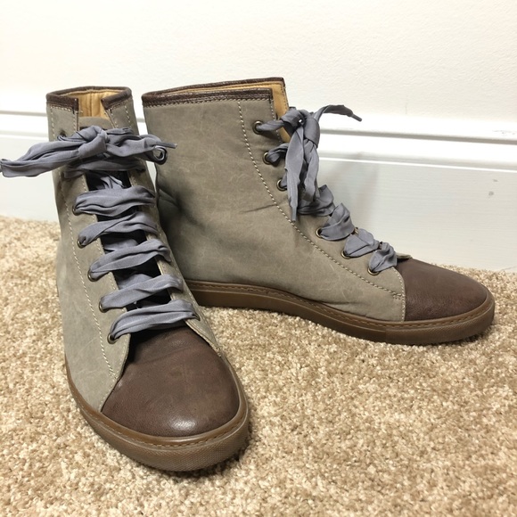 Brunello Cucinelli Shoes - Brunello Cucinelli Leather & Nylon High Top Shoes